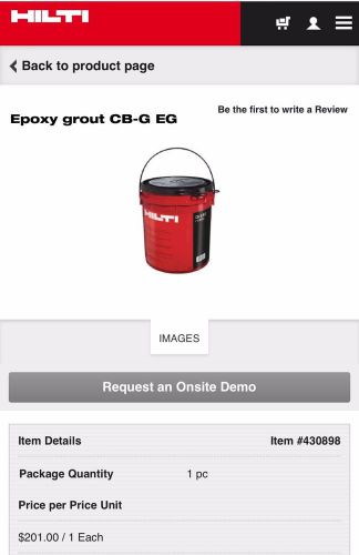 HILTI EPOXY GROUT CB-G EG #430898