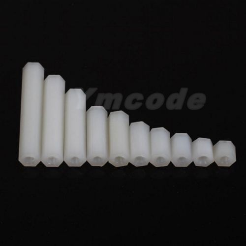 Qty100 m2 m2.5 m3 white nylon hex spacers female-female standoff spacer for sale