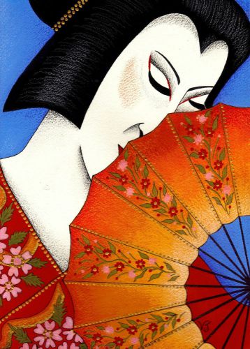 Fan Geisha/Kabuki Notepad BONUS GIFT TAGS