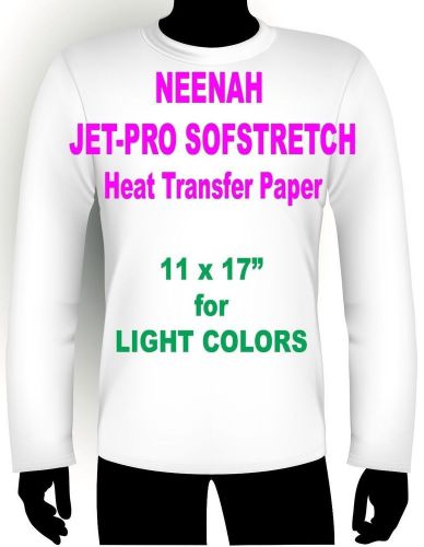 Inkjet iron on heat transfer paper neenah jetpro sofstretch 11 x 17&#034; - 100 pk for sale