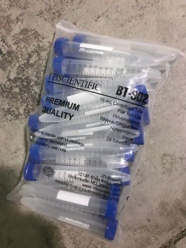 ITI Scientific 15ml centrifuge tubes, Lot of 300 @ 25/bag, Bt-902