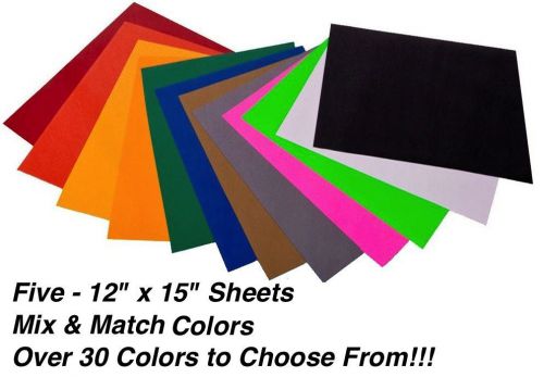 Heat Transfer Vinyl, Five -12&#034;x15&#034;  Mix &amp; Match sheets, Silhouette Cameo, Cricut