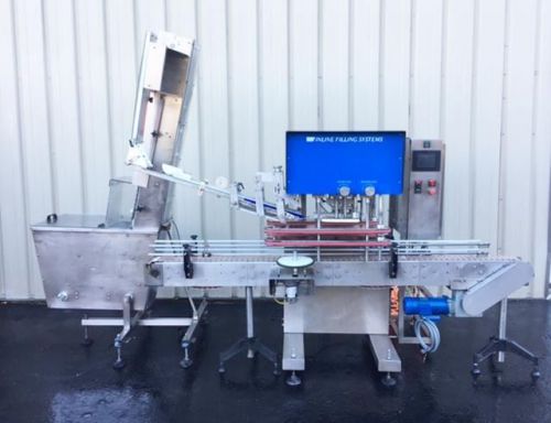 Inline filling systems inline capper with elevator sorter/feeder for sale