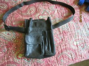 BLACK LEATHER WAITER/HAIR STYLEST~ BELT POUCH~GREAT COND~ADJUSTABLE BELT