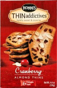Thin Addictives Cranberry Almond Thins, 4.4 Ounce - 6 per pack .