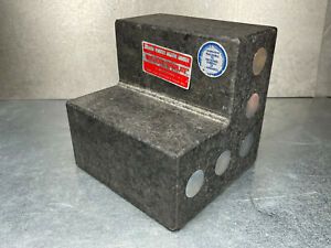 Mitutoyo Granite Step Block 6&#034; x 6&#034; Angle Plate, Metal Inserted, 1/4-20 Holes