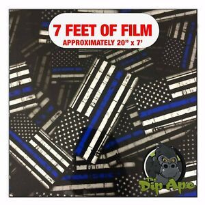 Hydrographic film Blue Line Police Flags hydro dipping 7&#039; x 20&#034; hydro dip US
