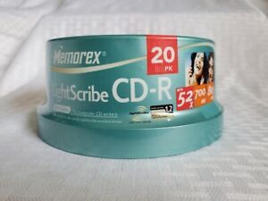 SEALED! Memorex Light Scribe 20 Pack CD-R 52X/700MB/80 Minutes