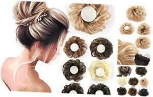 Hair Bun Extensions Wavy Curly Messy Donut Chignons Hair Piece HairBun#27H613