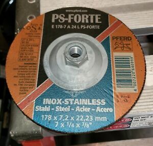 PFERD PS-Forte E178-7 A24 M PSF 7&#034;x 1/8&#034;x 7/8 INOX Stainless Grinding Wheel