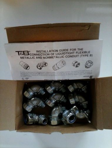 Box 10 - T&amp;B USA 1/2&#034; 90 Degree STEEL LIQUIDTIGHT Flexible Conduit Connector NEW