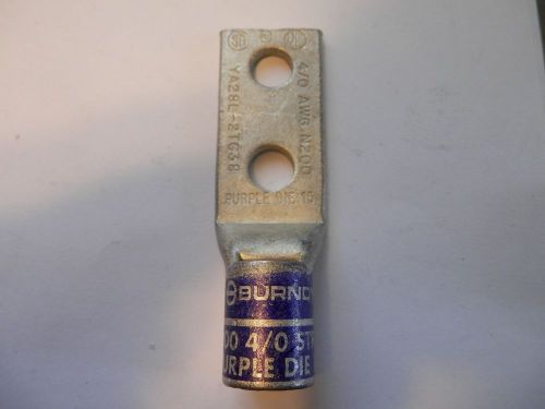 BRUNDY YA28L-2TC38 COPPER COMPRESSION LUG 2 HOLES  3/8 STUD SIZE