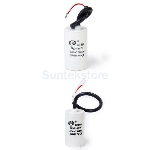 8uF +10uF 450V AC 50/60Hz Polypropylene Film Motor Start Run Capacitor CBB60 DIY