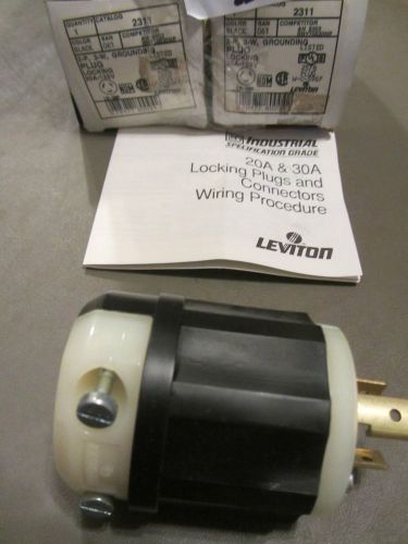 LOT OF 3 - LEVITON INSULGRIP TWIST-LOCK PLUG, MODEL:  2311                 a