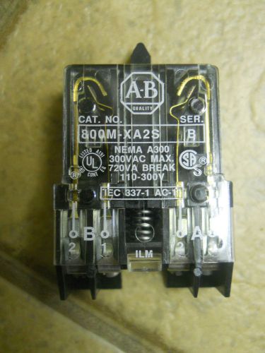 Allen Bradley Contact Block 800-M-XA2S, Ser. B