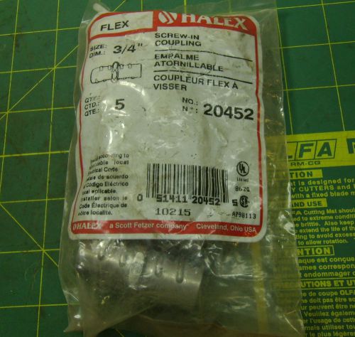 HALEX FLEX 3/4&#034; SCREW-IN COUPLING 20452 QTY 5 #3439A