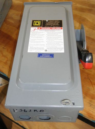 Square d 30a 3 phase 600 volt fusible disconnect w/20a frs-r-20 fuse h361rb 3r for sale