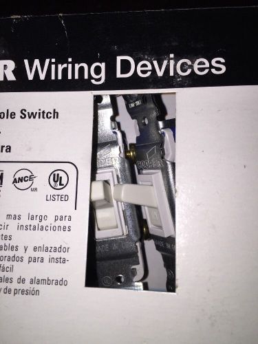 Copper wiring devices grounding single pole switch case of 10 white for sale