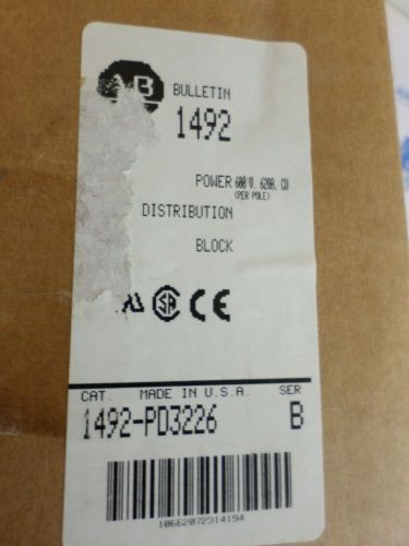 New Surplus Allen Bradley power distribution block 1492-PD3226  620 amp 600 volt