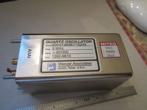 WENZEL 5 MHz QUARTZ OSCILLATOR FREQUENCY STANDARD BIN#RED