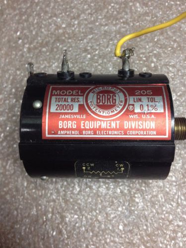 (RR24) BORG MICROPOT MODEL 205 POTENTIOMETER