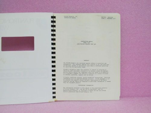 Wilcom Manual T207 Longitudinal Balance Test Set instruction manual w/schem.