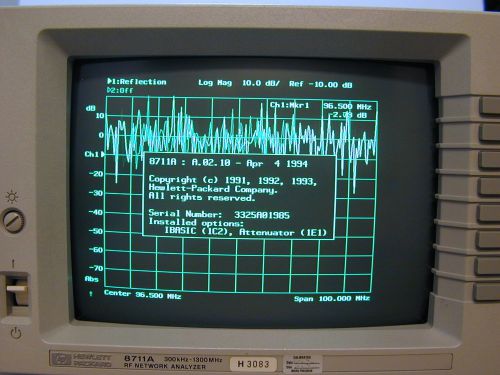 Hewlett Packard 8711A RF Network Analyzer 300KHz-1300MHz with options 1C2,1E1