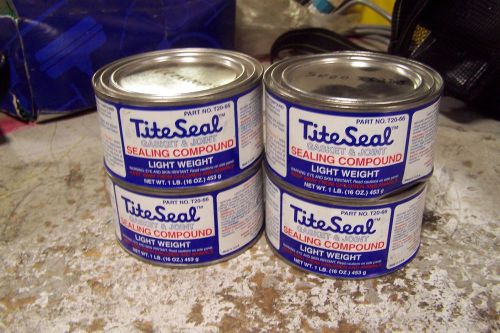 (4) new tite-seal t20-66 gasket &amp; joint sealing compound 1lb can for sale