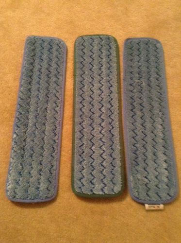 3 a lot RUBBERMAID COMMERCIAL Q410 HYGEN 18&#034; MICROFIBER DAMP ROOM MOP PAD NEW