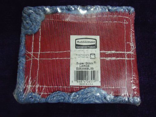 RUBBERMAID D25306BL00 SUPER STITCH LARGE MOP HEAD  1&#034; BAND 6&#034; WIDE