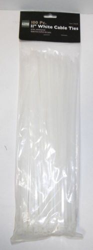 DuPONT 66 NYLON 100 PK 11&#034; WHITE CABLE TIES ZIP TIES #34636 NEW 100 PCS PER BAG