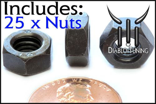 M6-1.0 / 6mm - qty 25 - steel hex nuts class 10 plain finish - metric din 934 for sale