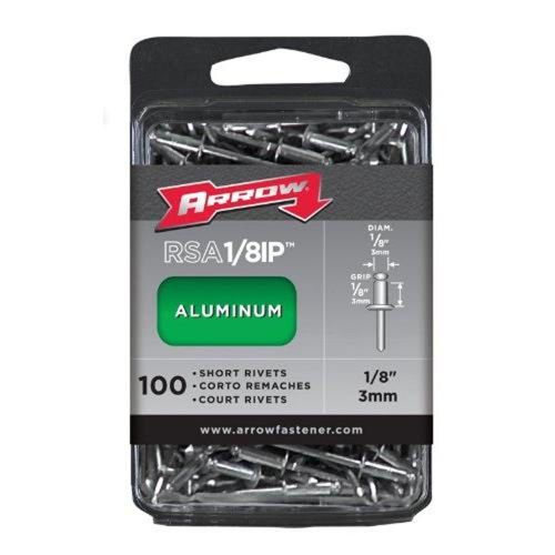 Arrow RSA1/8IP Short Aluminum 1/8-Inch Rivets, 100-Pack