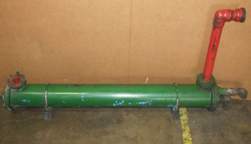 Oil cooler 46&#034; x 6&#034; steel barrel copper tubes heat exchanger 1 1/2&#034; ports for sale