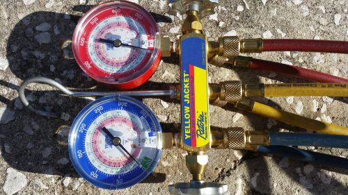 Heat pump manifold gauges - yellow jacket for sale
