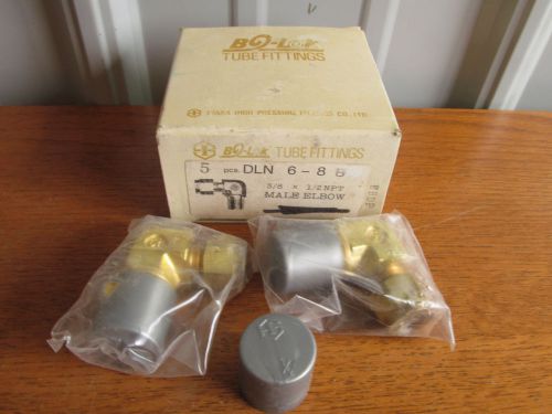 (2) bi-lok tube fittings male elbow 3/8 x 1/2 npt dln 6-8 b (rw-73) for sale