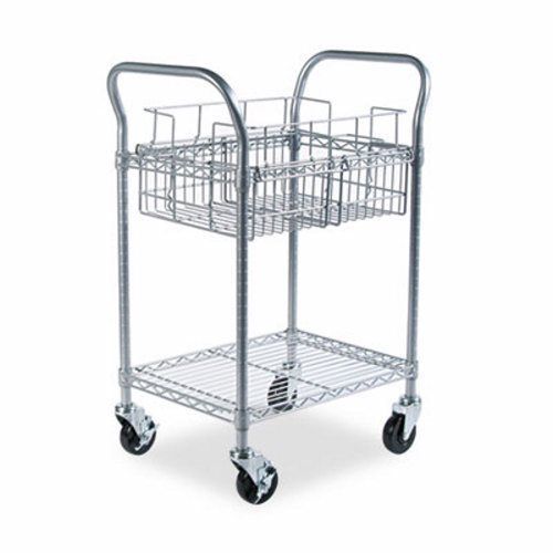 Safco Wire Mail Cart, 600lbs, 18-3/4w x 26-3/4d x 38-1/2h, Gray (SAF5235GR)