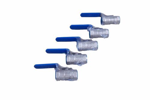 5 pc) stainless steel shut off ball valve 3/8&#034; npt for sale