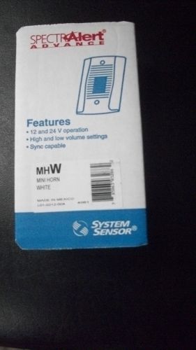 System sensor mhw  mini horn white 12 and 24 v operation new in box for sale