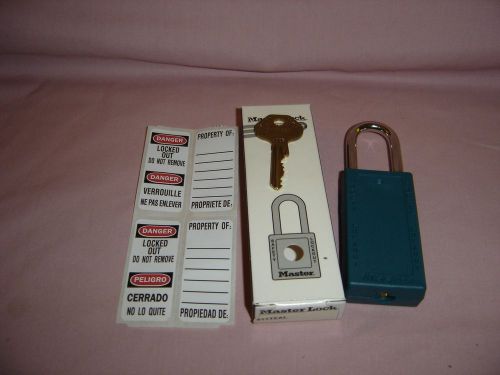 MASTER LOCK 411TEAL Xenoy Padlock, Body Width 1-1/2 In, Teal