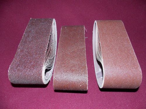 3x21 Sanding Belts,10 Pack 40+80+120 Grit A/O Resin Bond Cloth Backing (30 tot.)