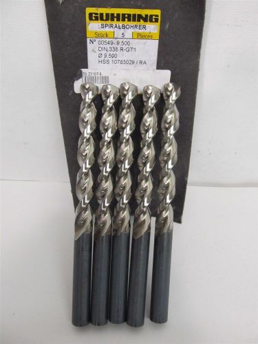 Guhring 00549, 9.5mm, HSS, Parabolic Jobber Length Drill Bits - 5 each