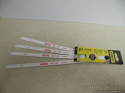 STANLEY 4 PACK COMBINATION BI-METAL HACKSAW BLADES 18T (2)24T 32T BRAND NEW