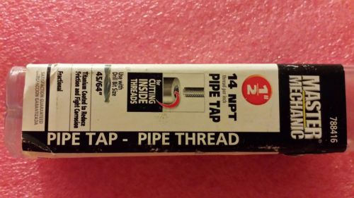 Master Mechanic 1/2 14  NPT four flute titanium coated pipe tap