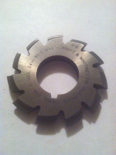 USED INVOLUTE GEAR CUTTER #8 16P 12-13T 7/8&#034;bore HSS PRATT &amp; WHITNEY