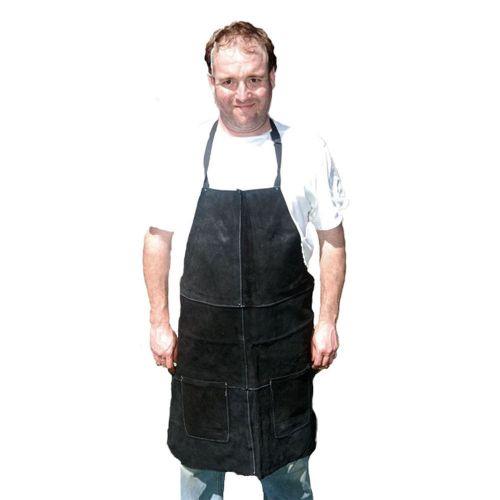 HAWK - Genuine Split Black Leather Shop Apron # AL001A-BLK