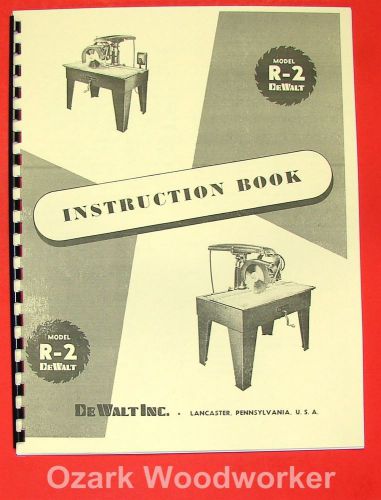 DEWALT R-2 Radial Arm Saw Instruction &amp; Parts Manual 0263