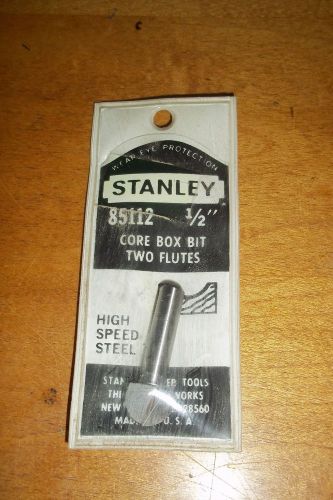 STANLEY 85112 1/2&#034; HSS CORE BOX BIT 2 FLUTES