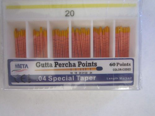 Meta Gutta Percha Points #20, 60 Points .04 Special Taper