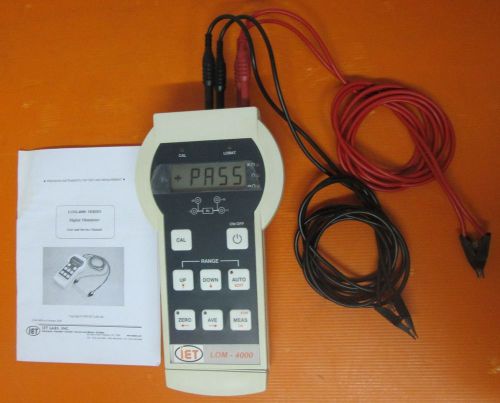 IET LOM-4000 PORTABLE DIGITAL MILLIOHMMETER